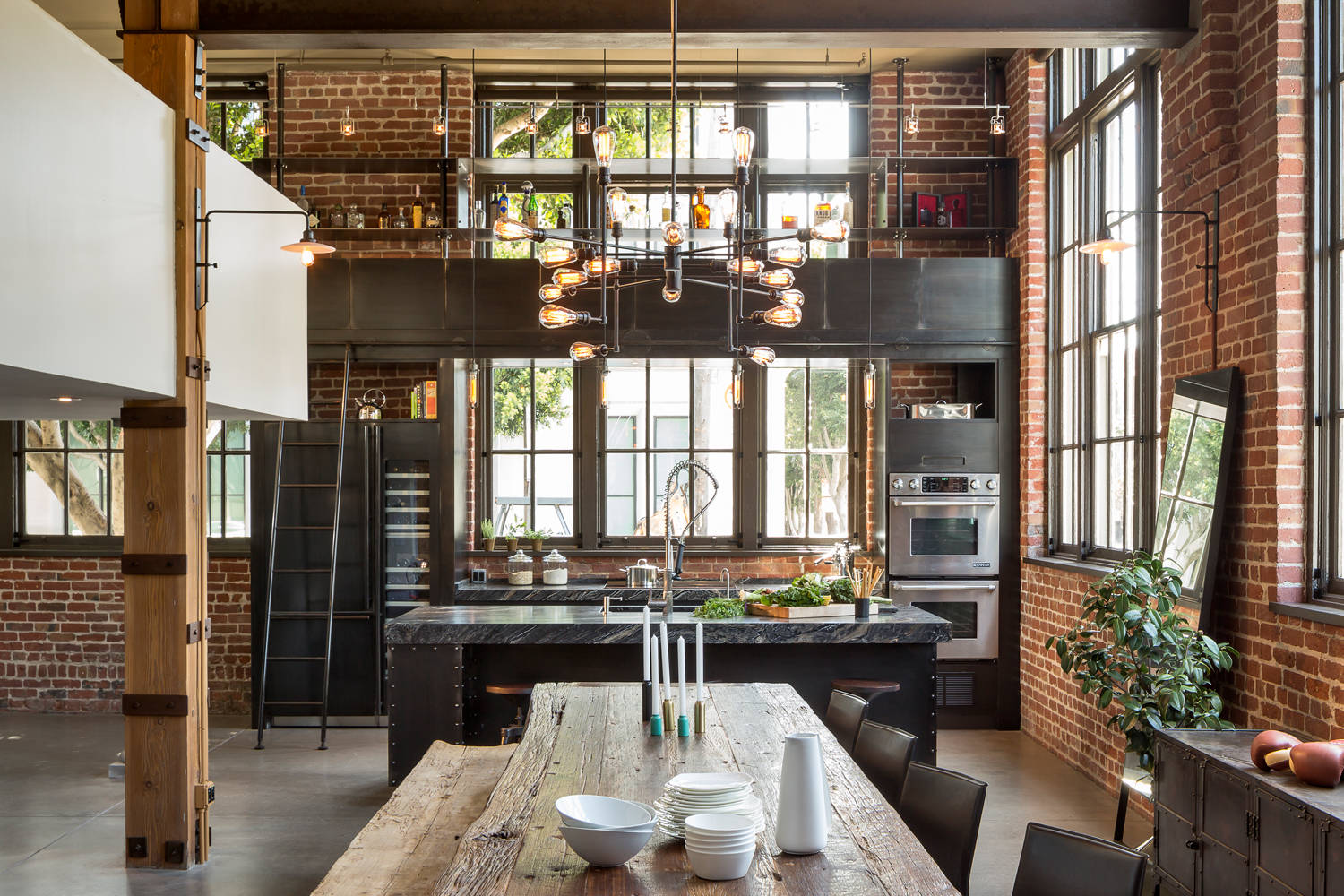 cocina abierta al salon loft