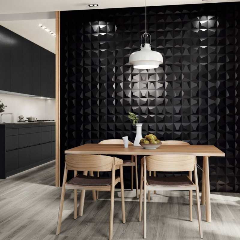 azulejo negro para cocina