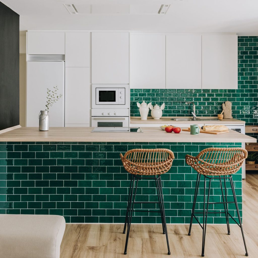 azulejos verde oscuro