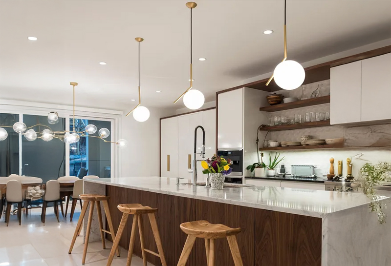 cocina iluminacion lamparas colgantes