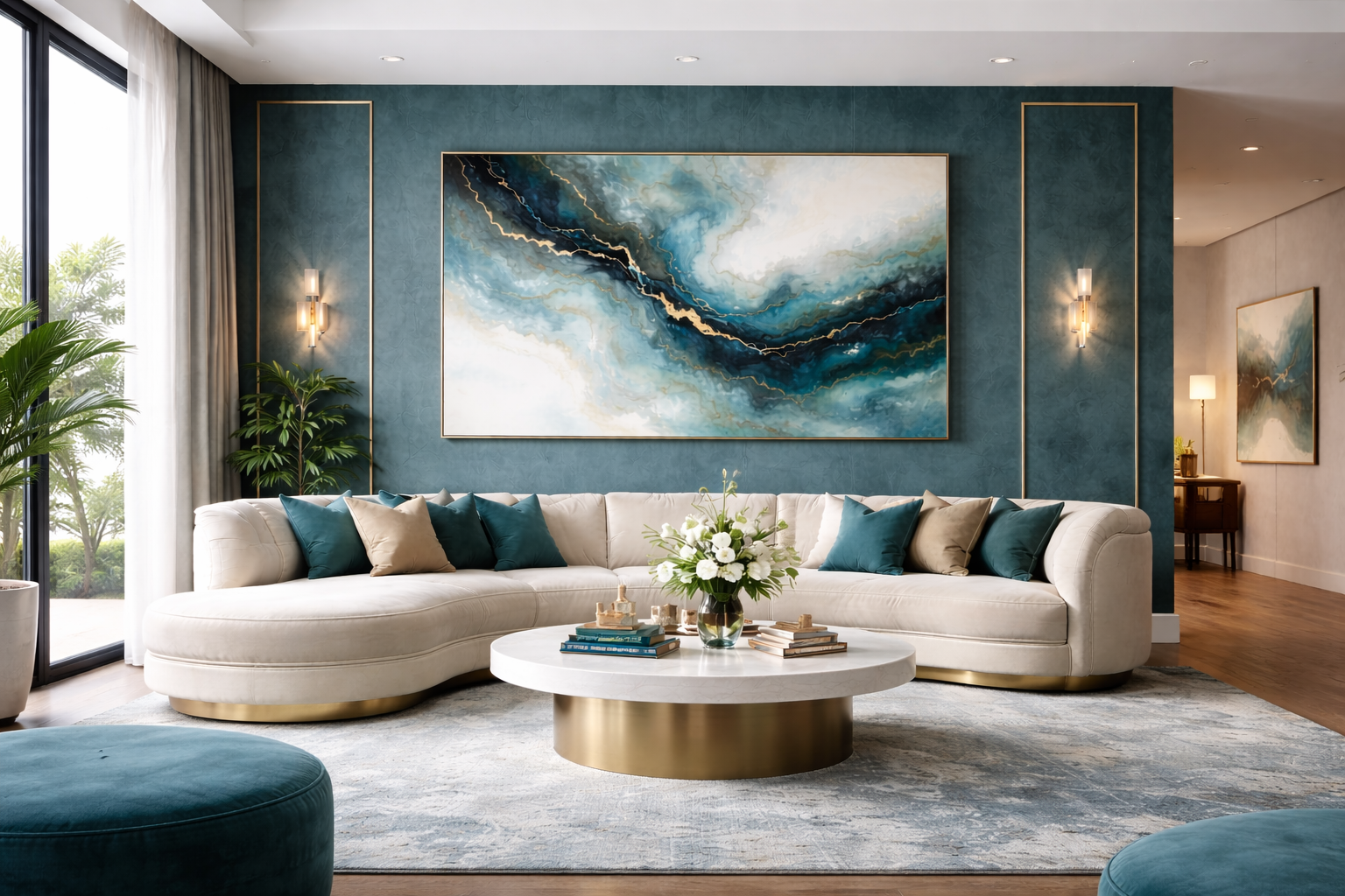 Pared color Satin Lagoon